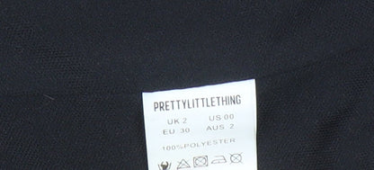 Womens UK Size 2 PRETTYLITTLETHING Black Camisole Blouse