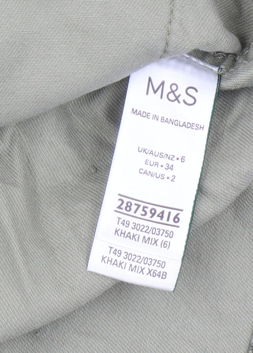 Womens UK Size 6 Marks and Spencer Green Military Jacket