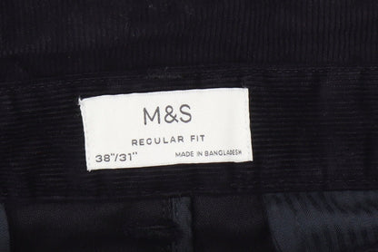 Marks and Spencer Men's Black Corduroy Trousers