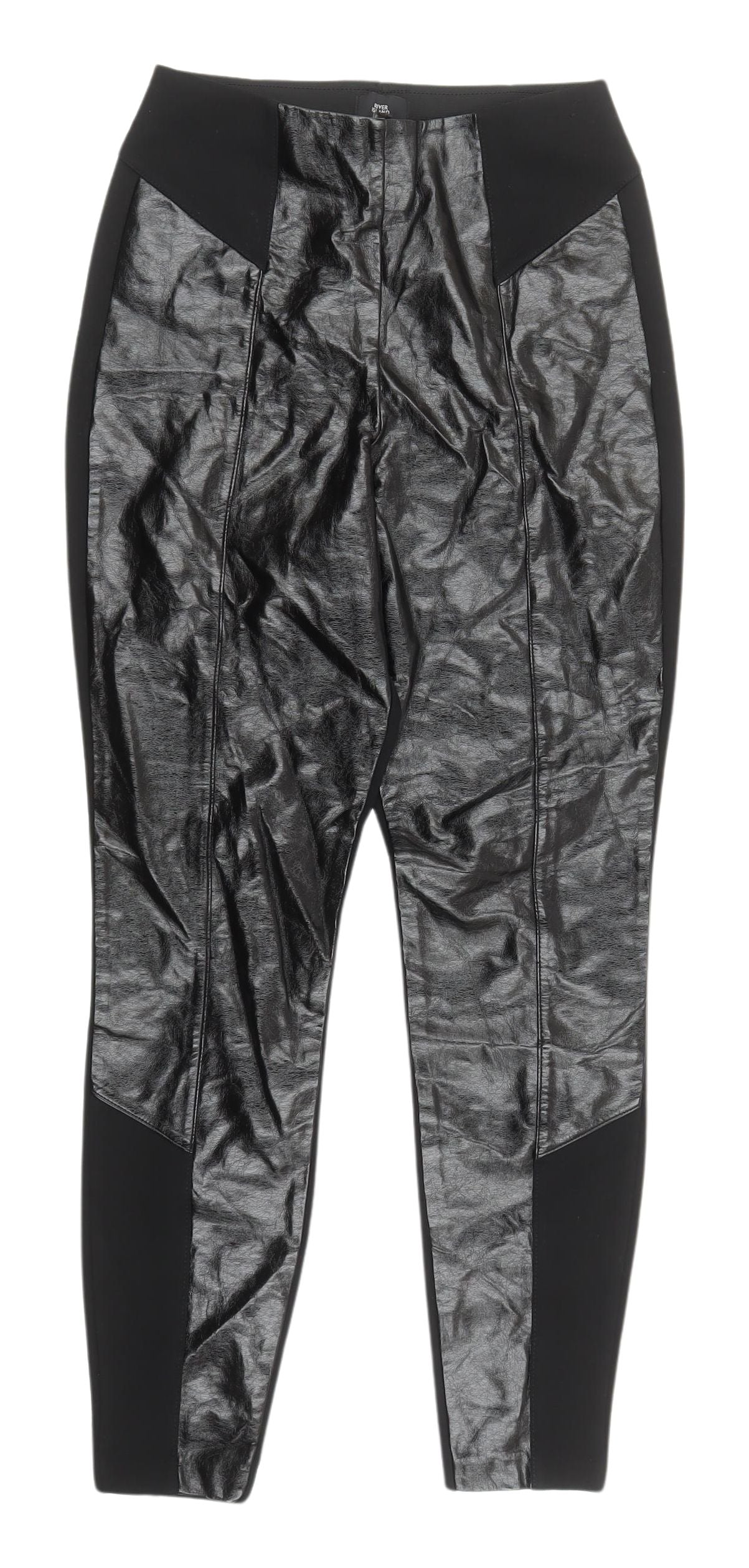 Womens UK Size 8 River Island  Cropped Black Leggings