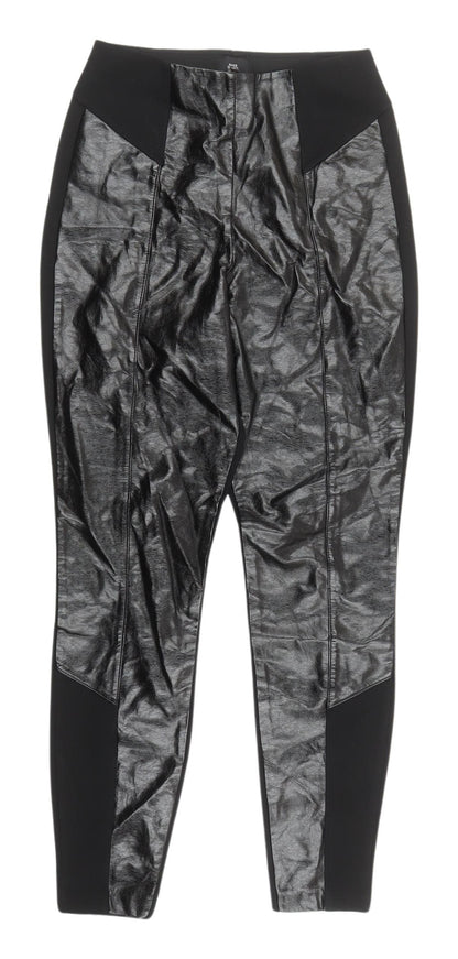 Womens UK Size 8 River Island  Cropped Black Leggings