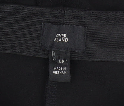 Womens UK Size 8 River Island  Cropped Black Leggings