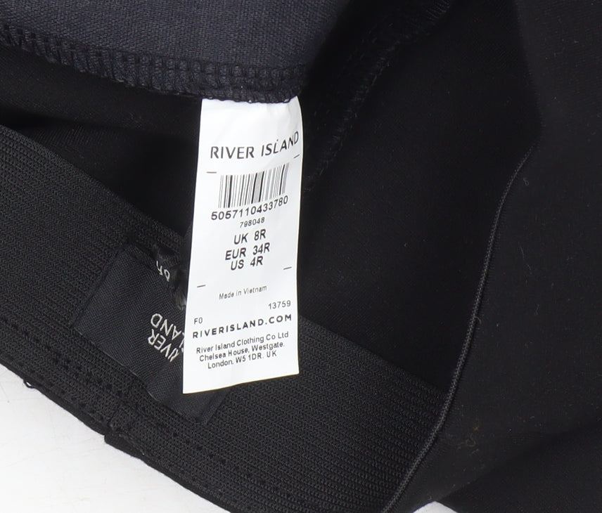 Womens UK Size 8 River Island  Cropped Black Leggings