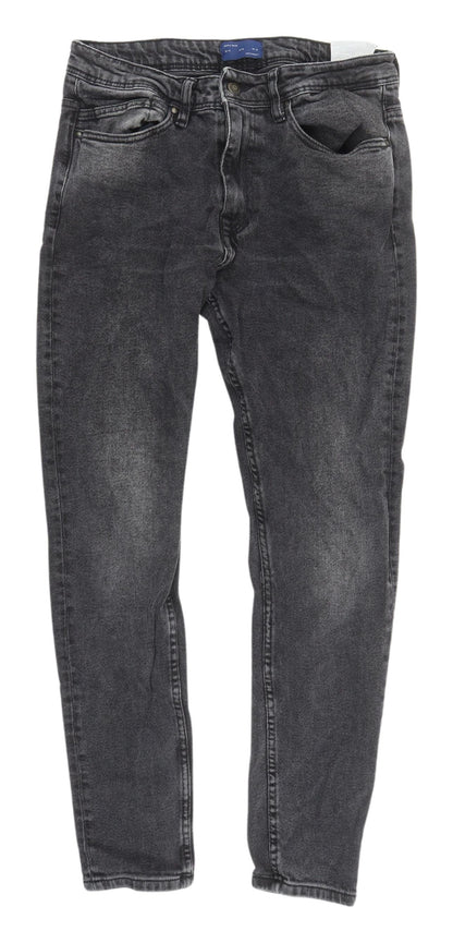 Zara Man Slim Fit Black Denim Jeans, Size 14
