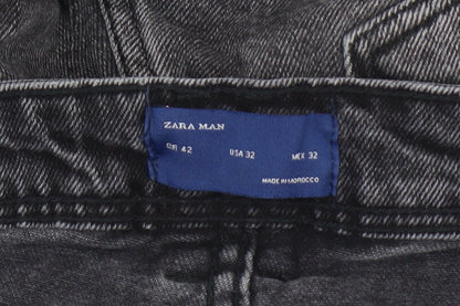 Zara Man Slim Fit Black Denim Jeans, Size 14