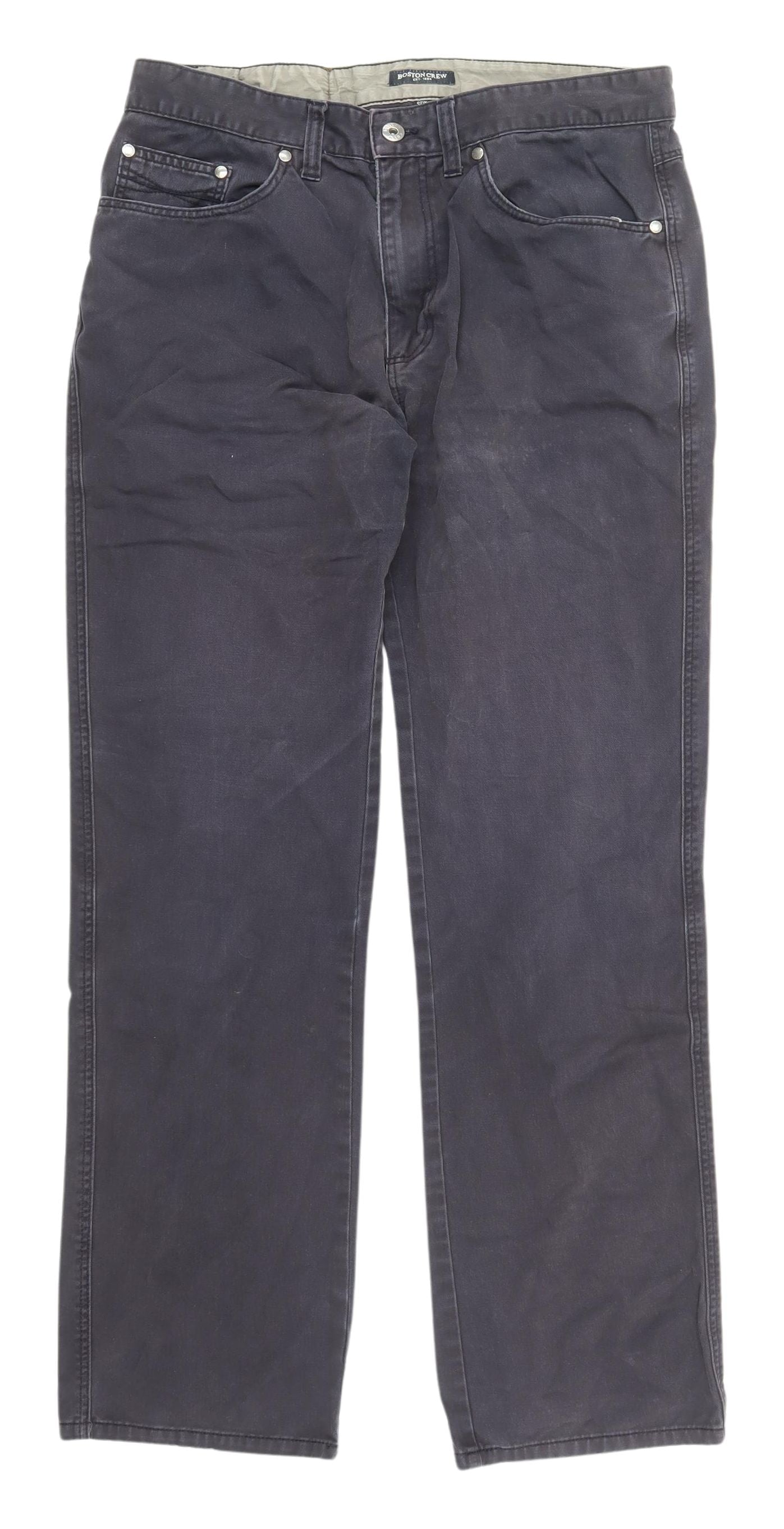 Mens UK Size 32 Boston Crew Regular Fit Straight Blue Jeans