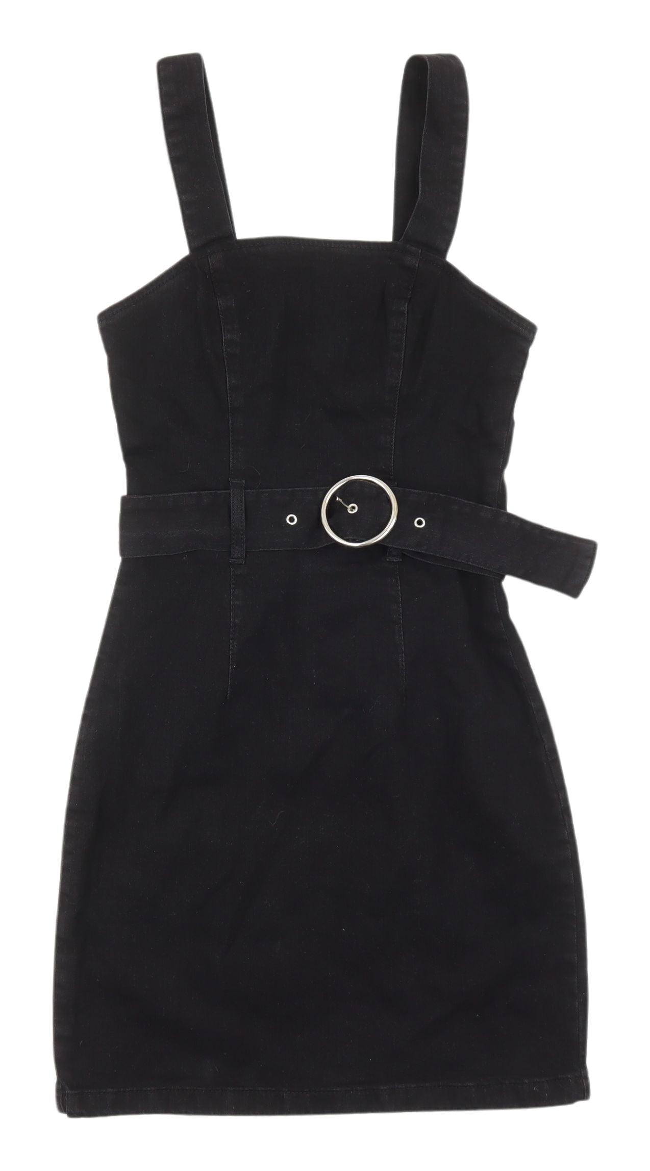 Denim Co Women's Black Pinafore Dress, UK 8
