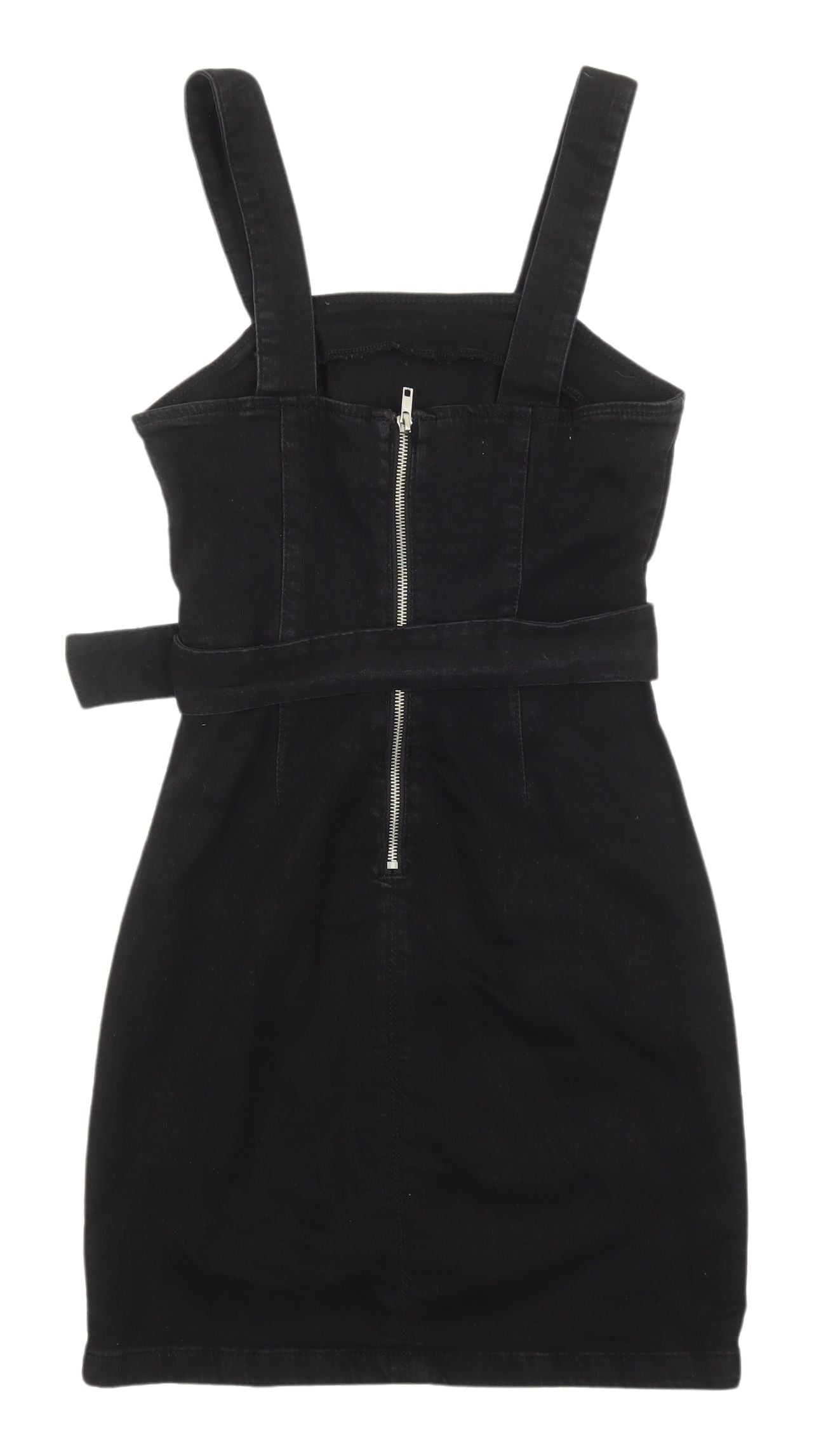 Denim Co Women's Black Pinafore Dress, UK 8