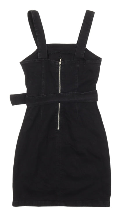 Denim Co Women's Black Pinafore Dress, UK 8