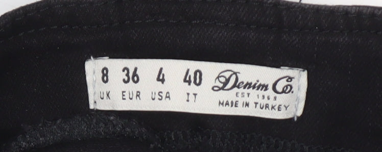 Denim Co Women's Black Pinafore Dress, UK 8