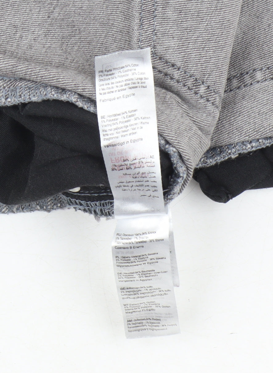 New Look Women's Grey Skinny Jeans, Size 8, Distressed, Mid Rise