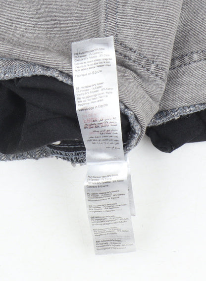 New Look Women's Grey Skinny Jeans, Size 8, Distressed, Mid Rise