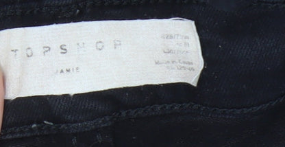 Topshop Women’s Black Skinny Jeans, Size 6, Slim Fit