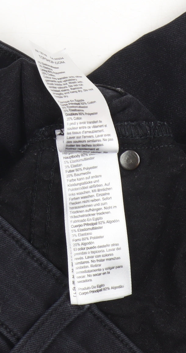 Topshop Women’s Black Skinny Jeans, Size 6, Slim Fit