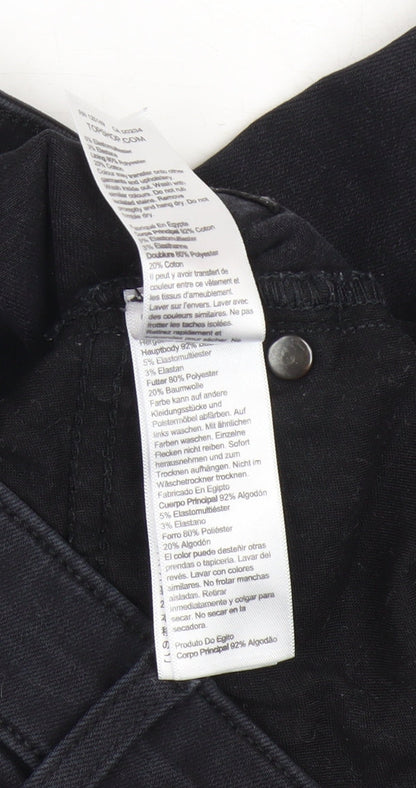 Topshop Women’s Black Skinny Jeans, Size 6, Slim Fit