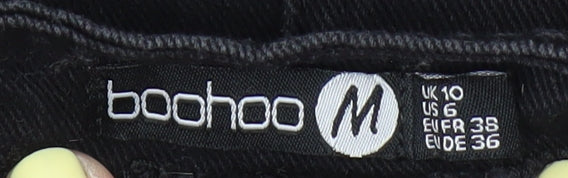 Boohoo Women's Black Pinafore Denim Dress M