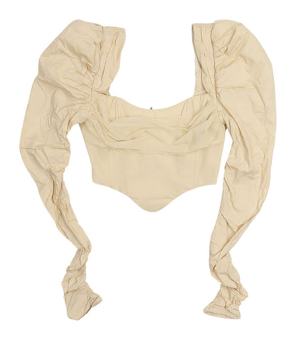 Womens UK Size 6 Oh Polly Beige Cropped Blouse