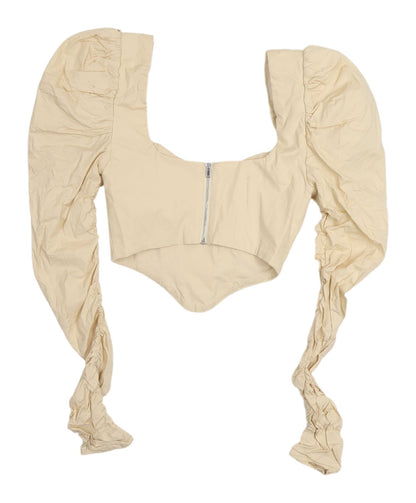 Womens UK Size 6 Oh Polly Beige Cropped Blouse