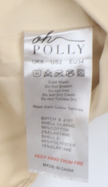 Womens UK Size 6 Oh Polly Beige Cropped Blouse