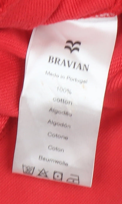 Mens UK Size L Bravian Red Pullover Hoodie