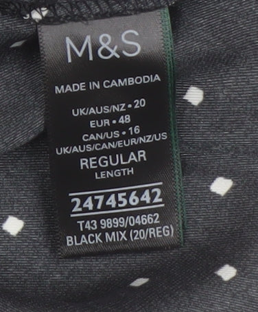Womens UK Size 20 Marks and Spencer Black Basic Blouse
