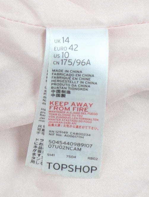 Womens UK Size 14 Topshop Beige Puffer Jacket
