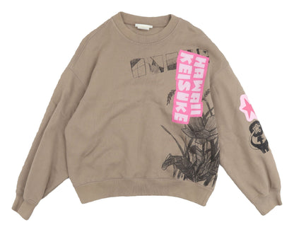 H&M Unisex Adults Brown Graphic Print Sweatshirt Size 12