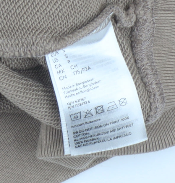 H&M Unisex Adults Brown Graphic Print Sweatshirt Size 12