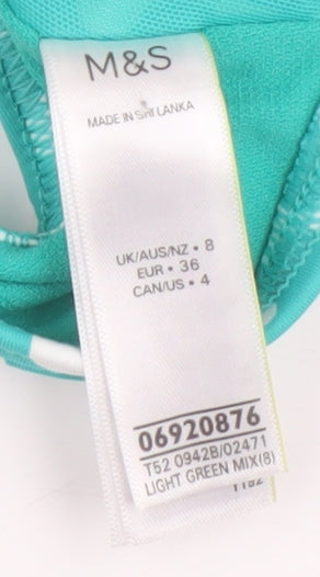 Marks and Spencer Women's Green Geometric Bralette Top