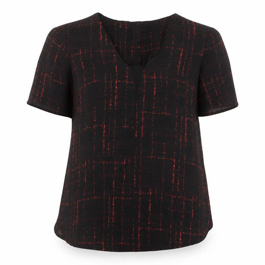 Fenn Wright Manson Women's Black Geometric Blouse Size 16