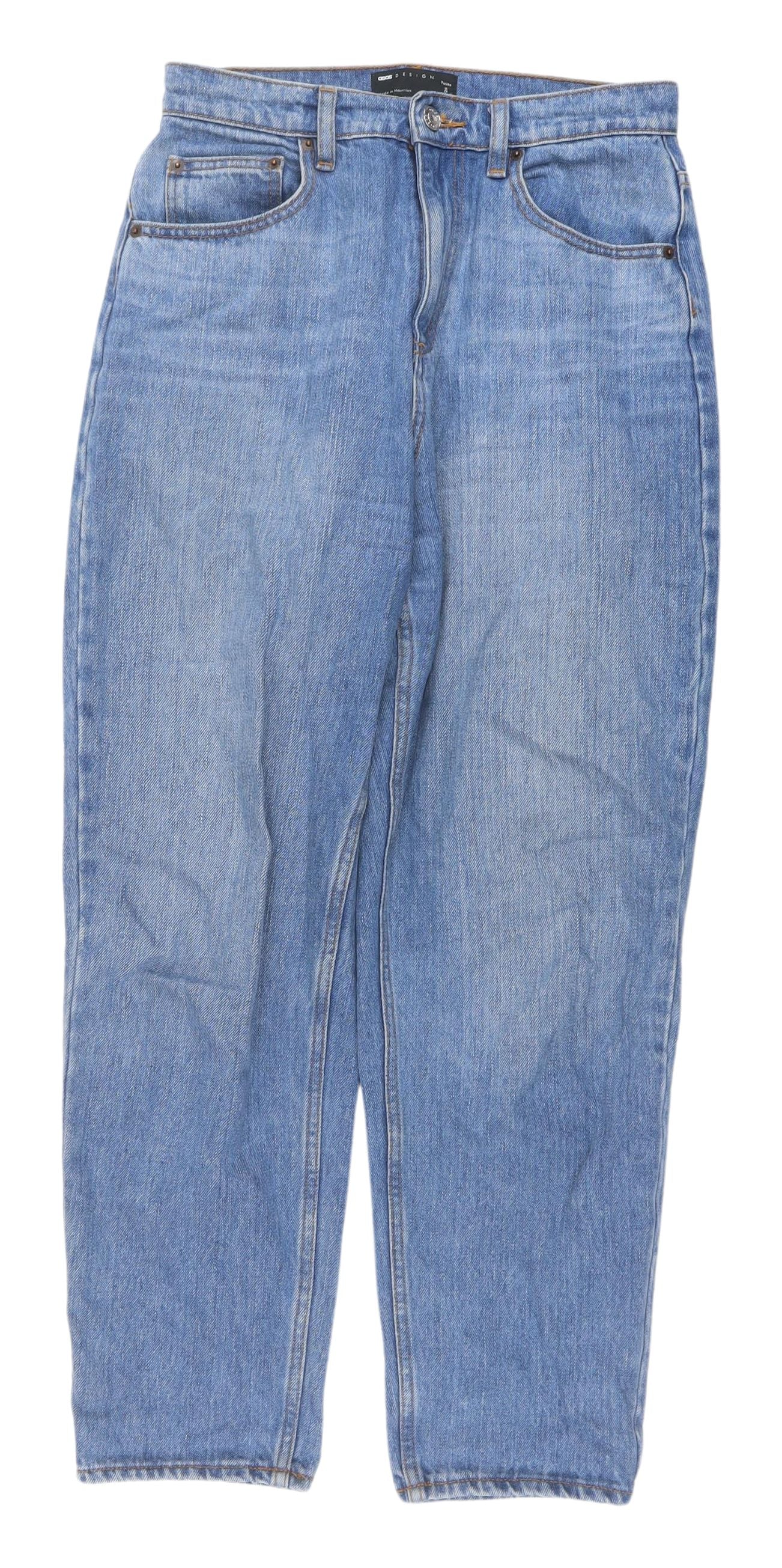 Womens UK Size S ASOS Design Regular Fit Straight Blue Jeans