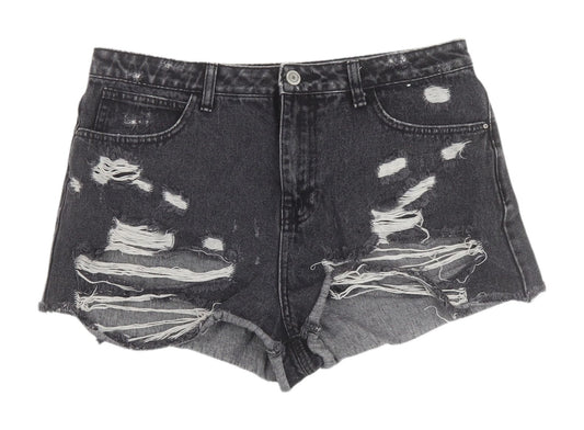 Denim Co. Women's Black Cut-Off Shorts, Size 14