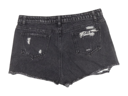 Denim Co. Women's Black Cut-Off Shorts, Size 14