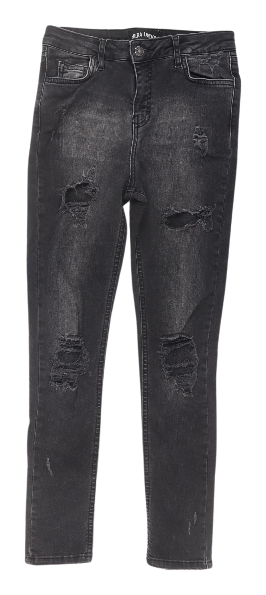 Womens UK Size 2XS Hera London Slim Fit Skinny Black Jeans