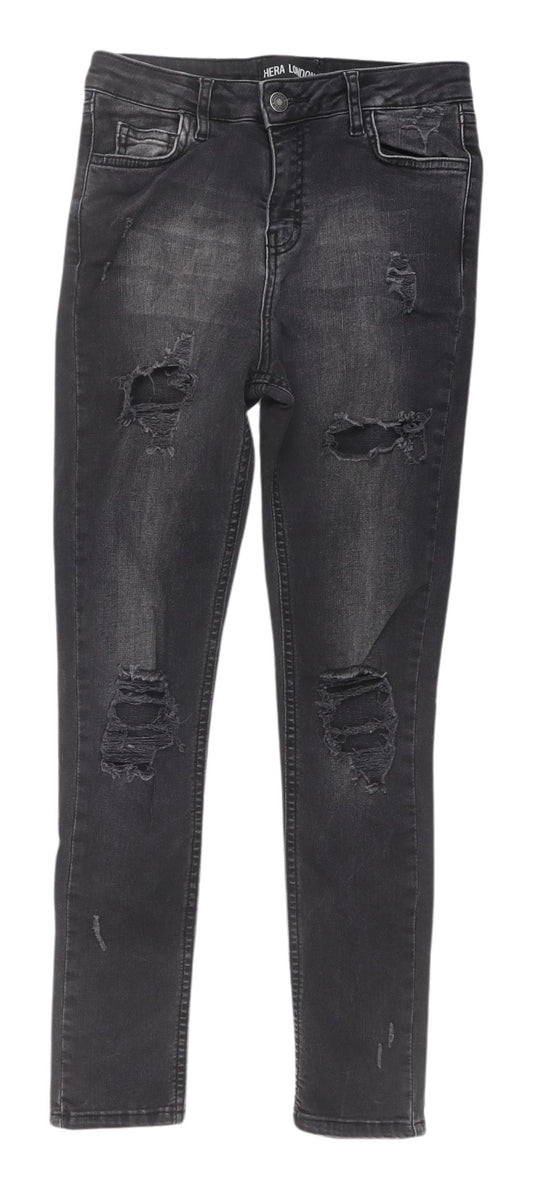 Womens UK Size 2XS Hera London Slim Fit Skinny Black Jeans