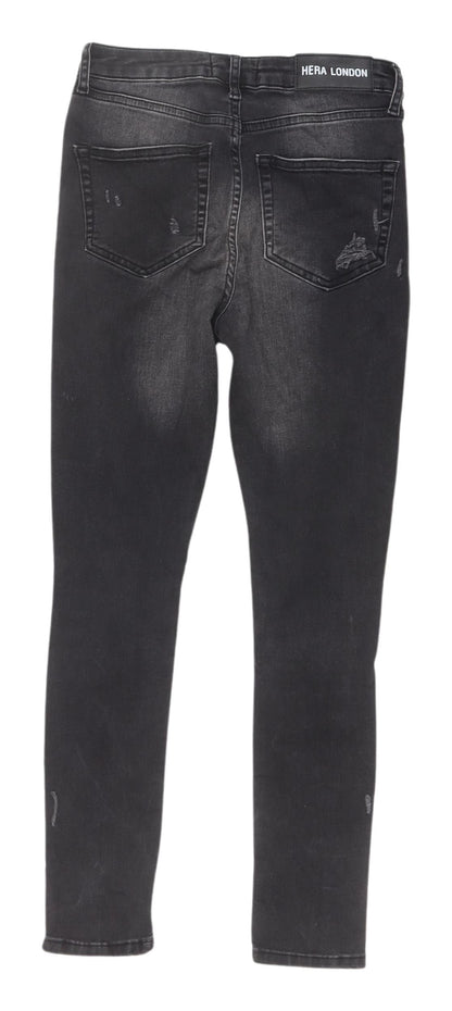 Womens UK Size 2XS Hera London Slim Fit Skinny Black Jeans
