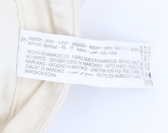 Zara Ivory Cotton Straight Jeans Women Size 2