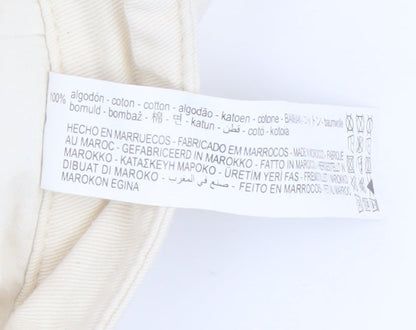 Zara Ivory Cotton Straight Jeans Women Size 2