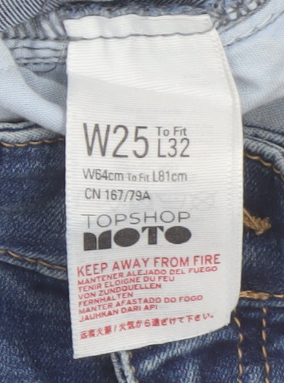 Topshop Women's Blue Distressed Straight Jeans Size 6