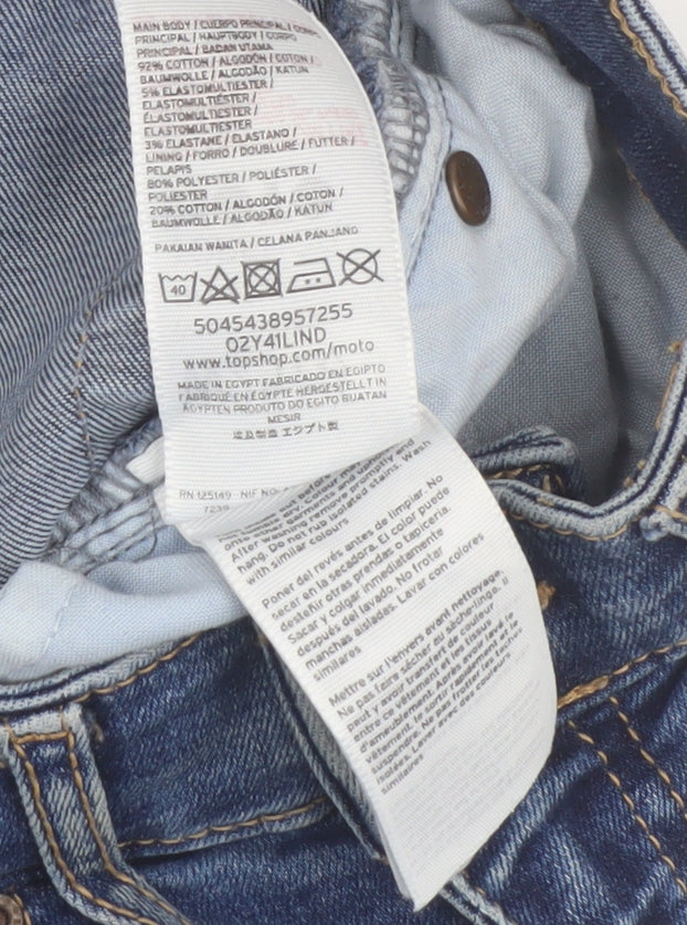 Topshop Women's Blue Distressed Straight Jeans Size 6