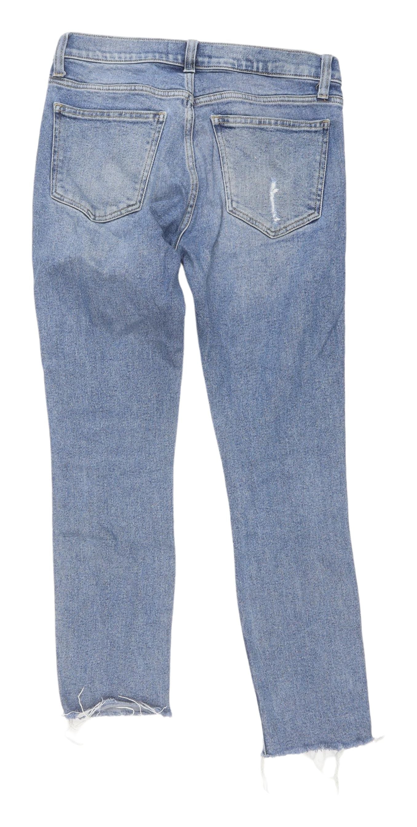 Womens UK Size 4 Gap Slim Fit Straight Blue Jeans