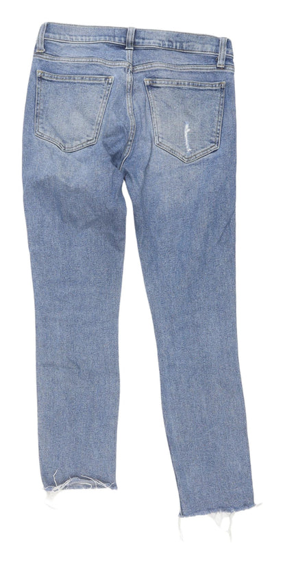 Womens UK Size 4 Gap Slim Fit Straight Blue Jeans