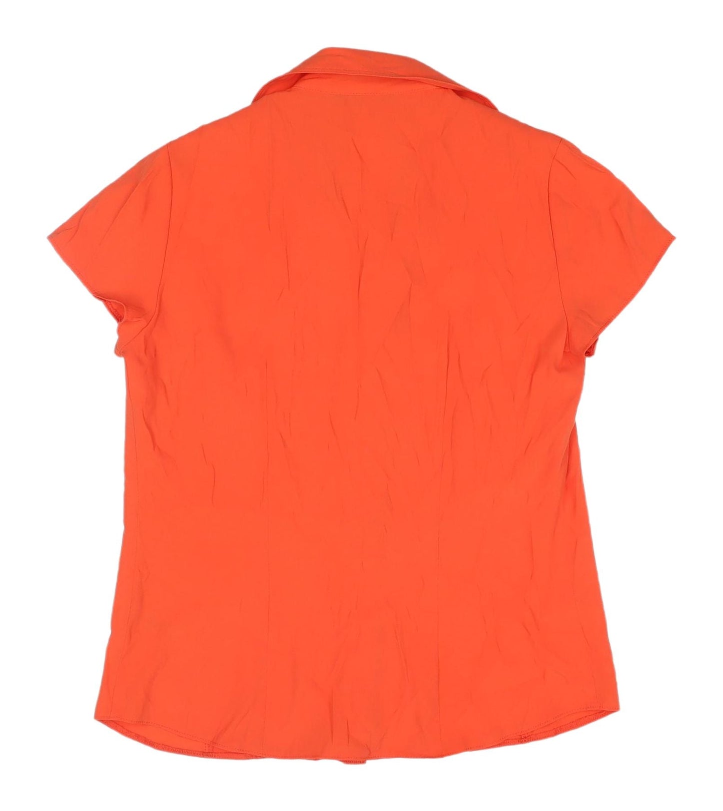 BHS Women's Orange Button-Up Shirt - Size 10