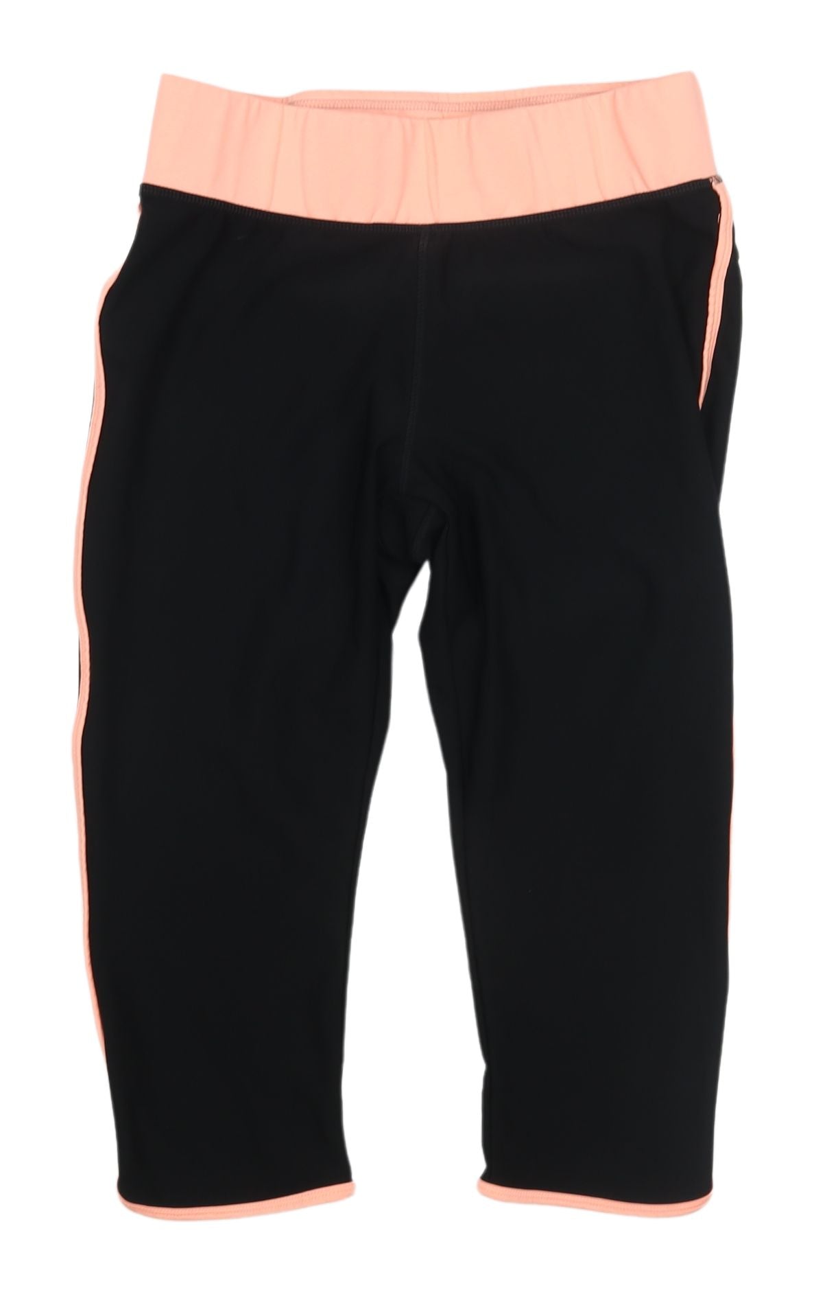 Womens UK Size M Athletic Works Regular Fit Capri Black Trousers