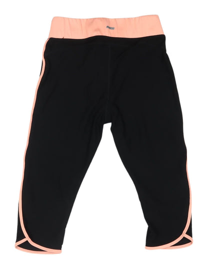 Womens UK Size M Athletic Works Regular Fit Capri Black Trousers
