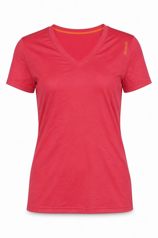 Womens UK Size S Reebok Red Gym & Training Running & Jogging T-Shirt
