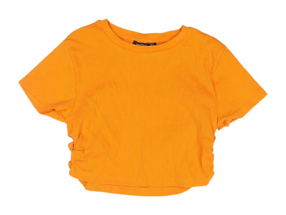 Boohoo Women's Orange Cropped T-Shirt - Size 10