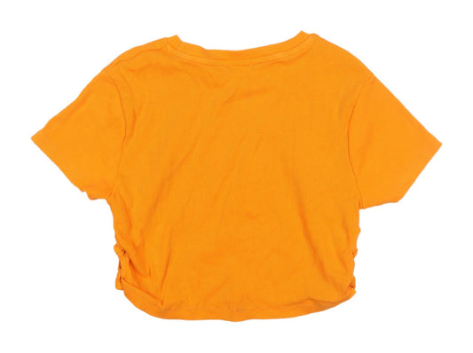 Boohoo Women's Orange Cropped T-Shirt - Size 10