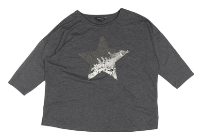 Womens UK Size 18 Bonmarché Grey Basic T-Shirt