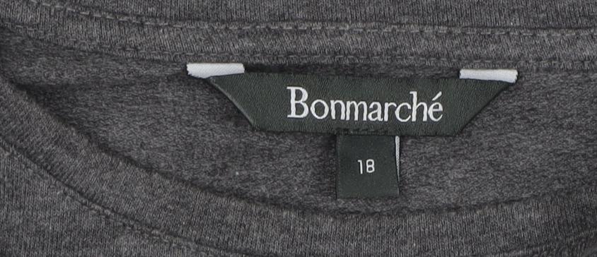 Womens UK Size 18 Bonmarché Grey Basic T-Shirt